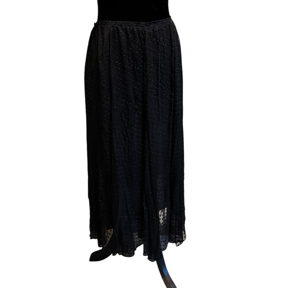 Lafayette 148 New York Black Swiss Dot Sheer Midi Skirt - Size 8 - Picture 2 of 8